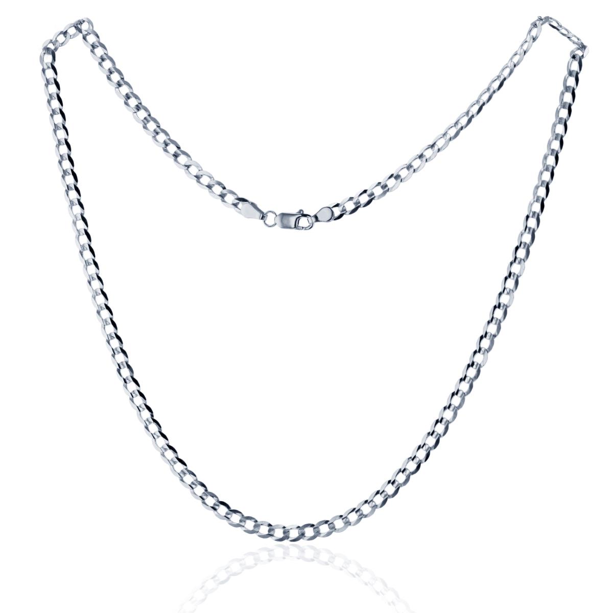 Sterling Silver Silver Plated 3.65mm 18" 080 Curb Chain