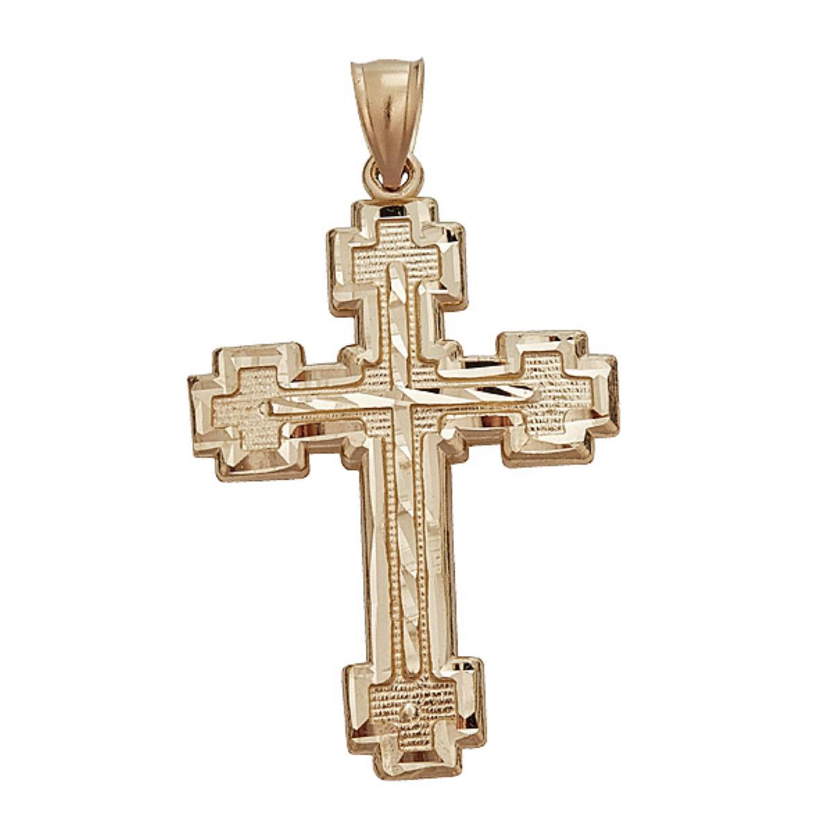14K Gold Yellow DC Cross Pendant