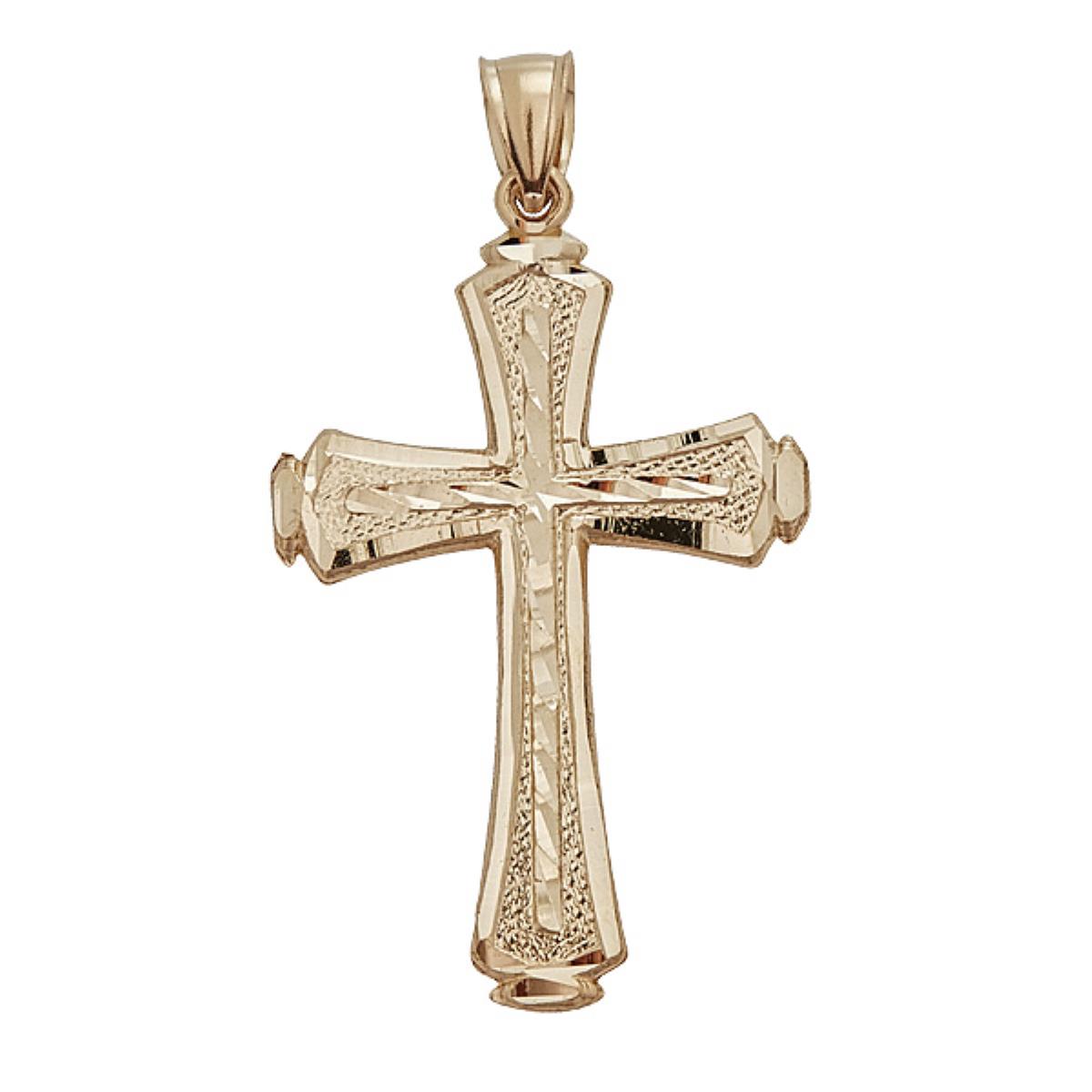 14K Gold Yellow DC Cross Pendant