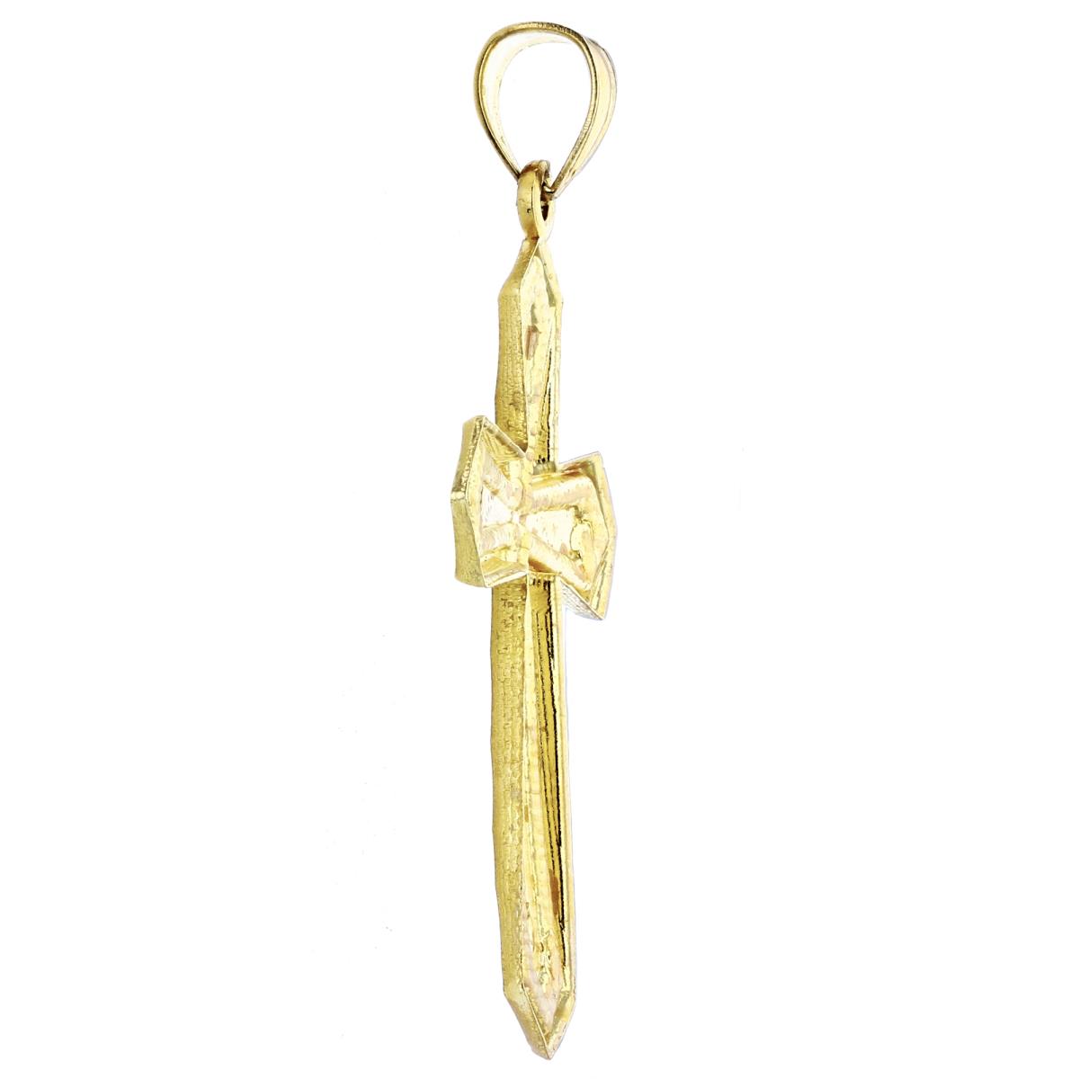 14K Gold Yellow DC Cross Pendant
