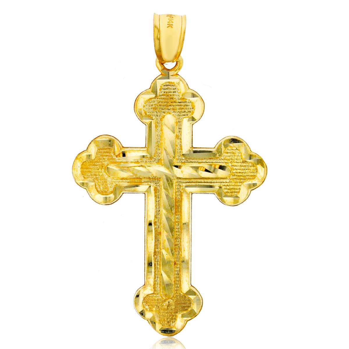 14K Gold Yellow DC Cross Pendant