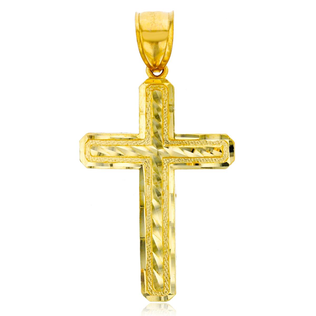 14K Gold Yellow DC Cross Pendant