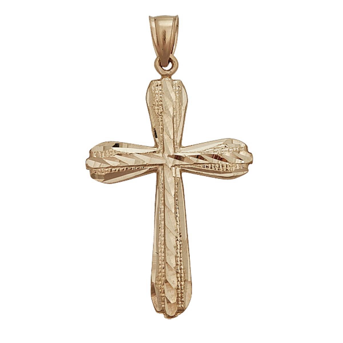 14K Gold Yellow DC Cross Pendant