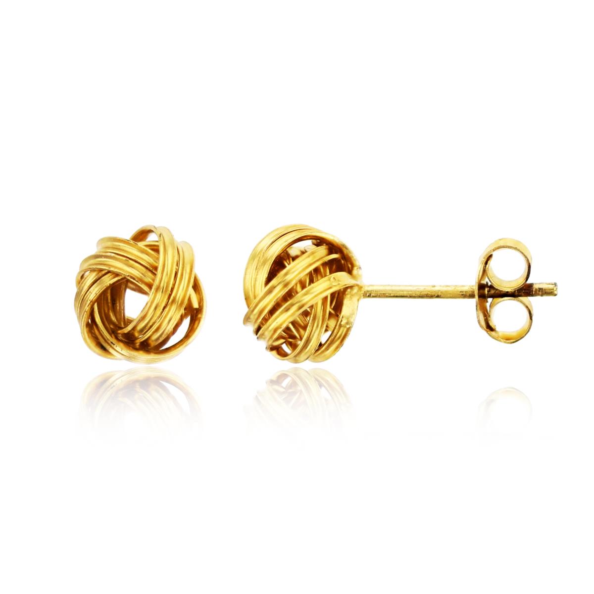 Sterling Silver Yellow 8mm Love Knot Stud