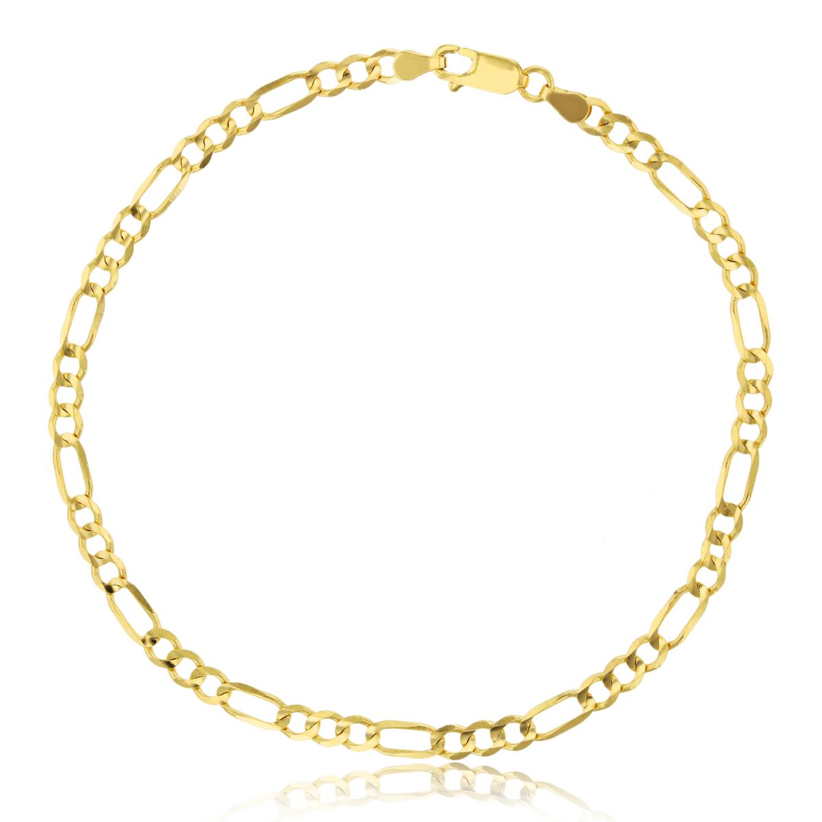 14k Yellow Gold 4.50mm Figaro 100 10" Anklet