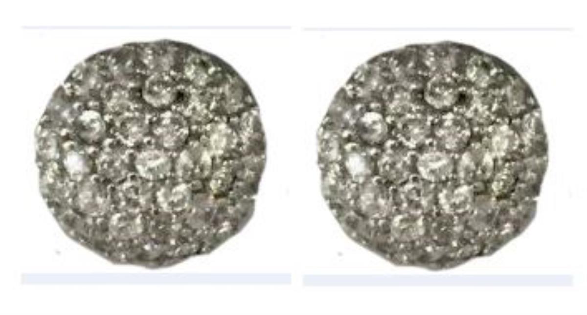Sterling Silver Rhodium Pave Circle Stud Earring