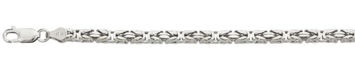 Sterling Silver Rhodium 3.70mm 7.5" Solid Byzantine Bracelet