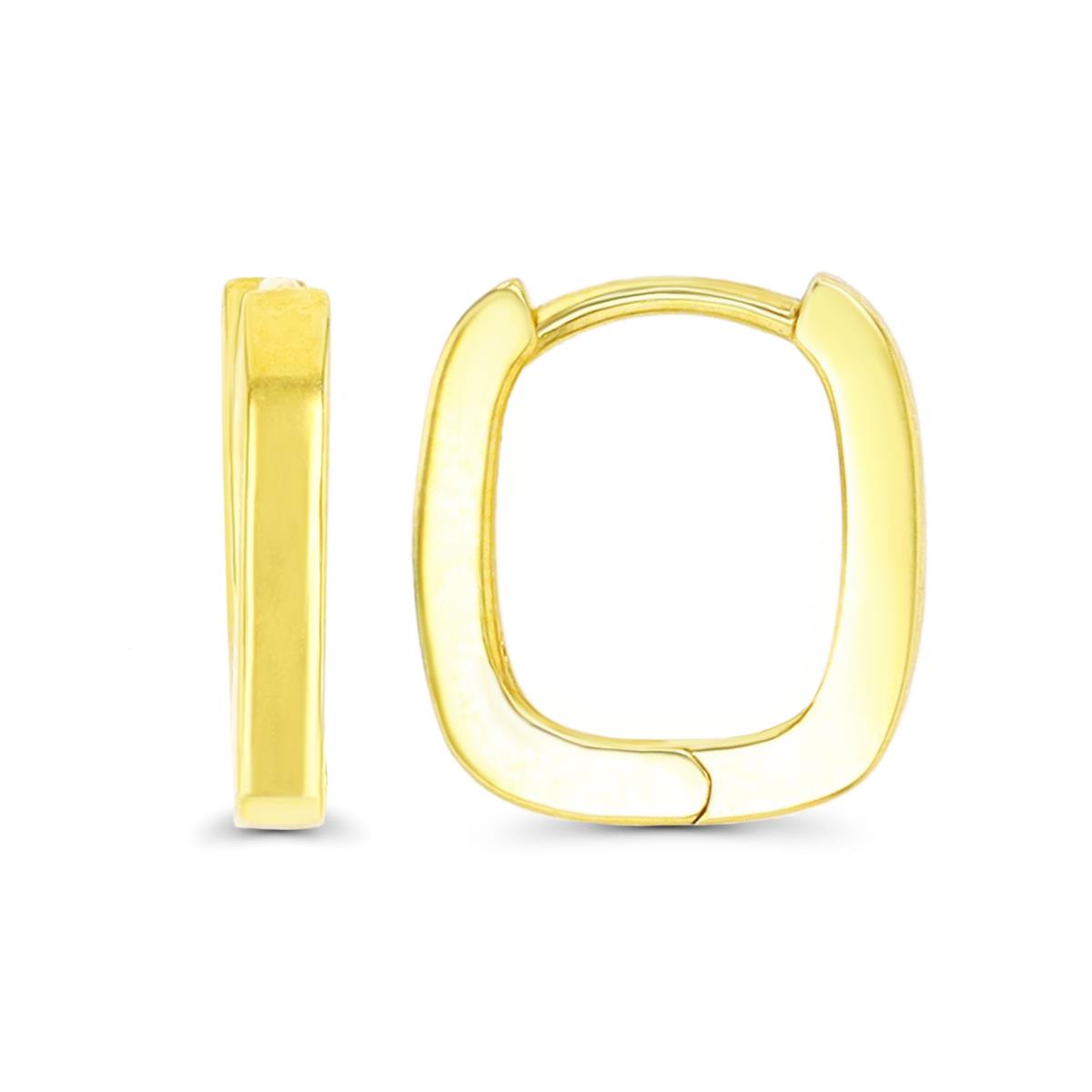 14K Yellow Gold High Polished 2.00x12.00mm Rectangle Huggie Earring