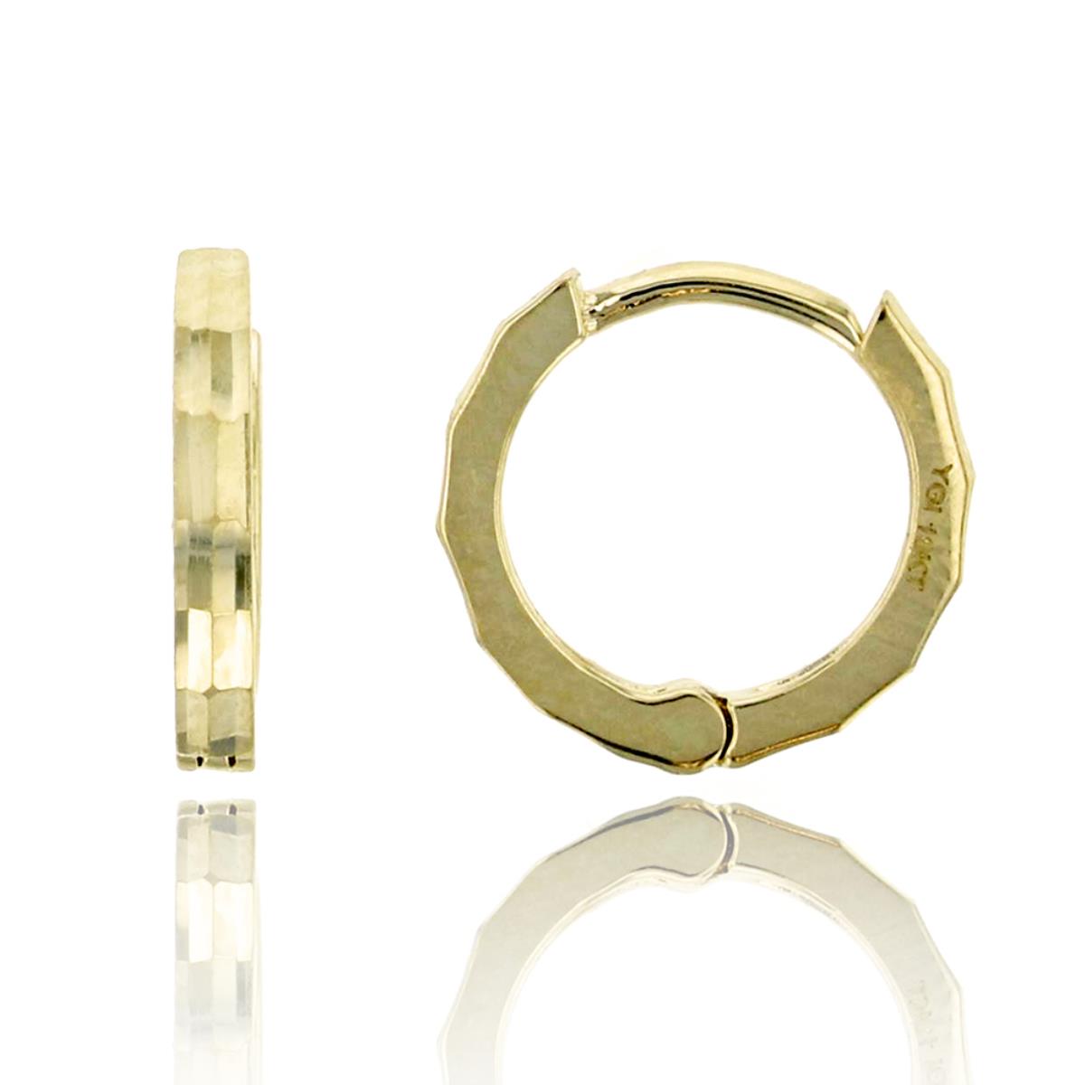 14K Yellow Gold High Polished 1.30x10.00mm Huggie Earring