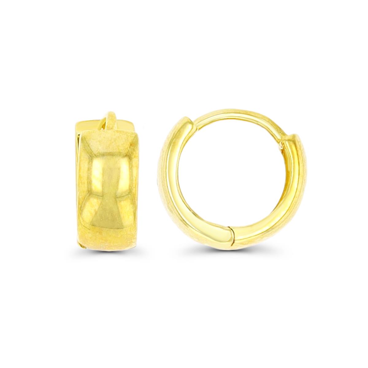14K Yellow Gold High Polished 4.00x10.00mm Huggie Earring