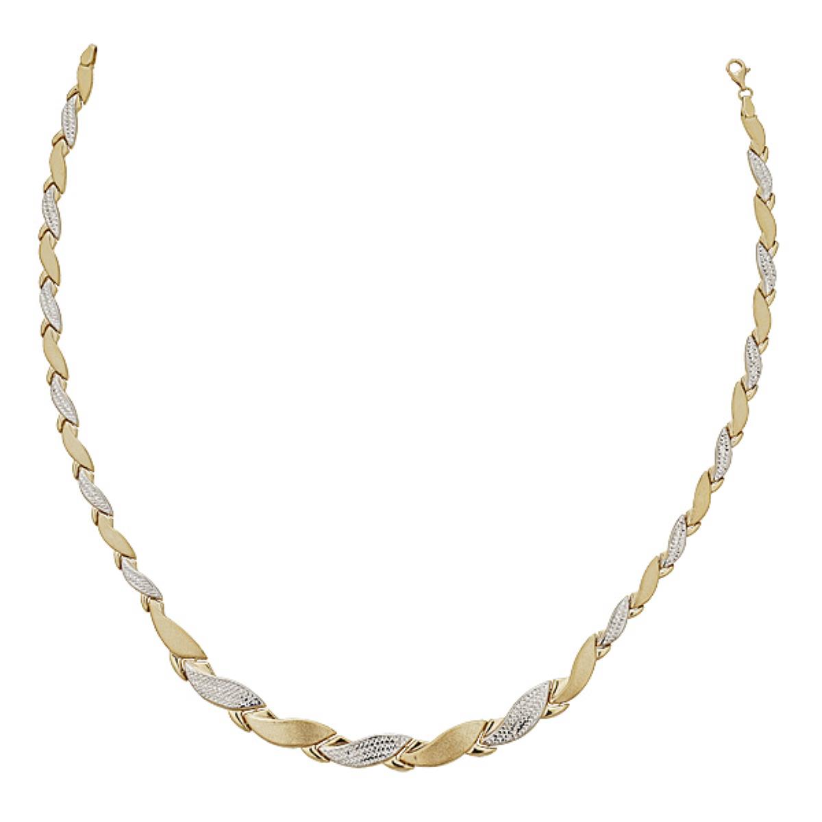 14K Yellow & White Gold High Polished Diamond Cut Conchiglioni-Shaped 17" Necklace 
