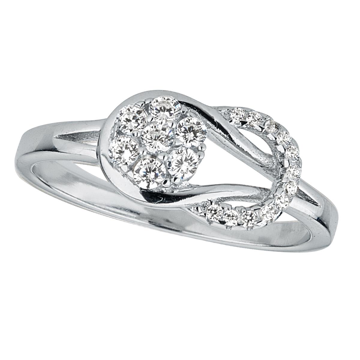 Sterling Silver Rhodium Eternity Love Knot Ring