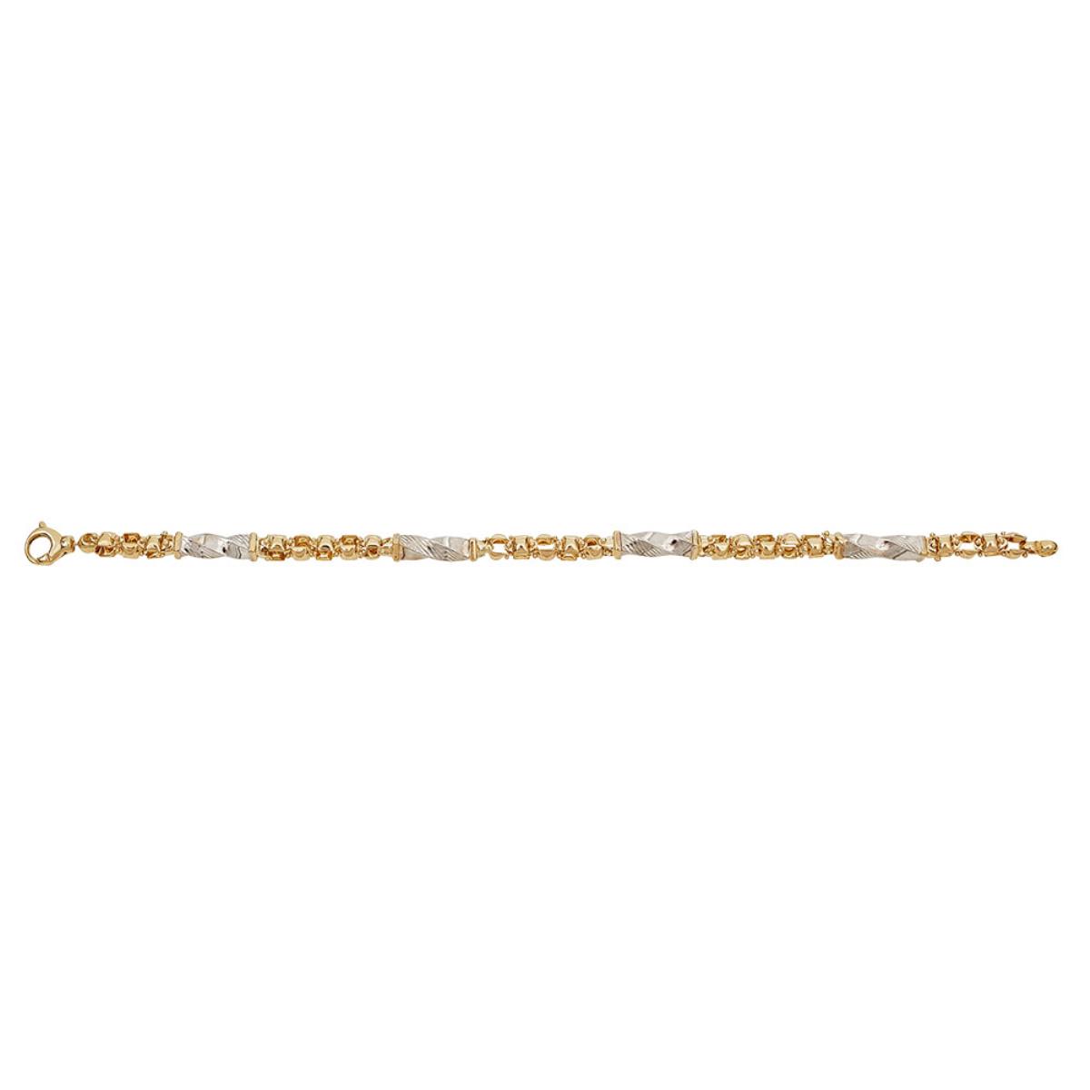 14K Yellow & White Gold Twist Tube 8.5" Bracelet (SET)