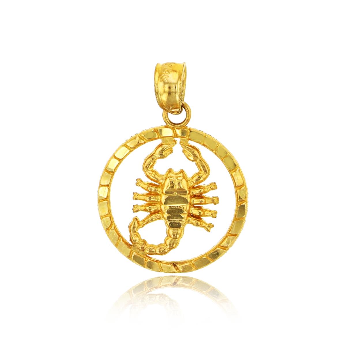 14K Yellow Gold Scorpion Dangling Pendant