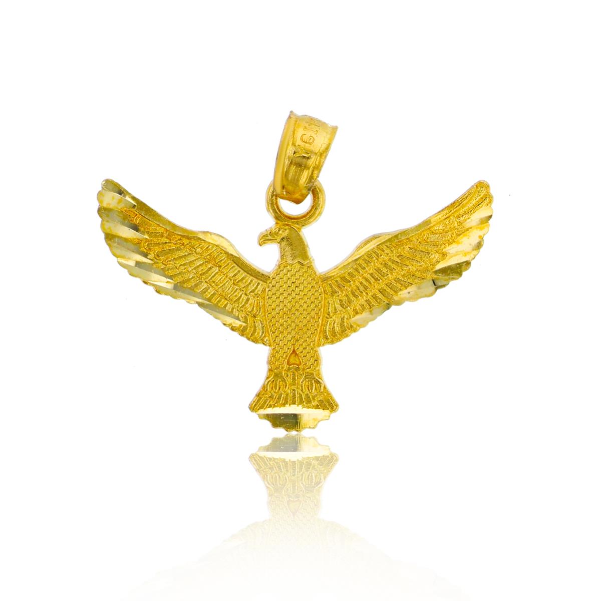 14K Yellow Gold Spread Eagle Dangling Pendant
