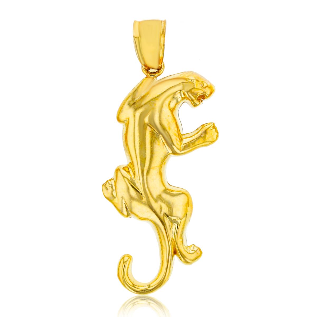 14K Yellow Gold Climbing Panther Dangling Pendant
