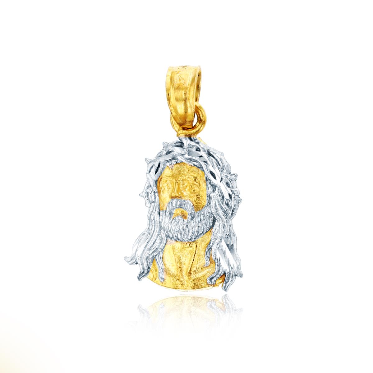 10K Yellow & White Gold Religious Figure Bust Dangling Pendant