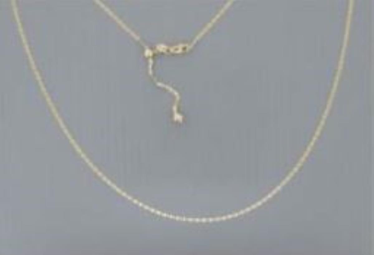 14K Yellow Gold Adjustable 22" 1.40mm Cable Chain with Hanging Ball