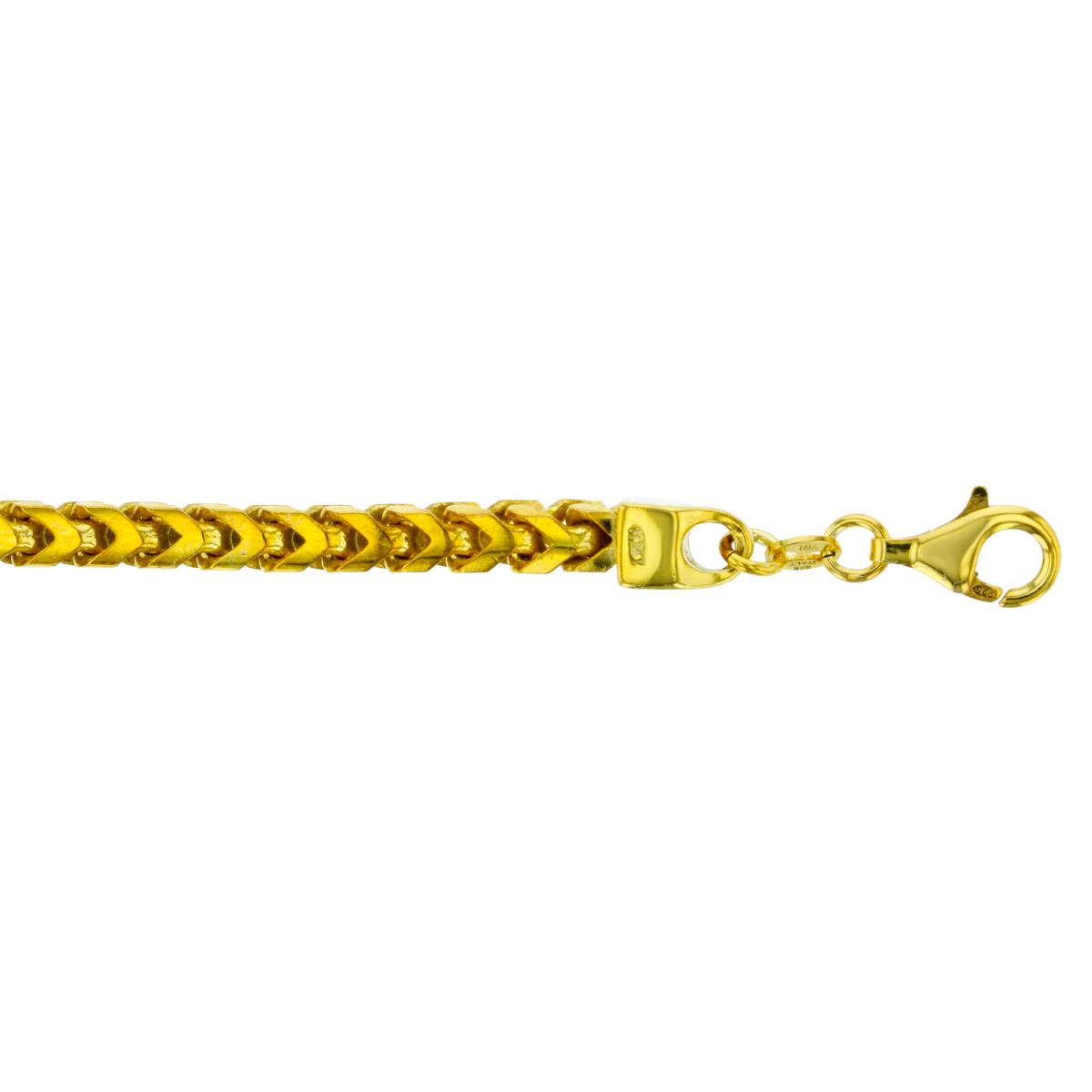 Sterling Silver Yellow 4.60mm 24" Solid Franco Chain