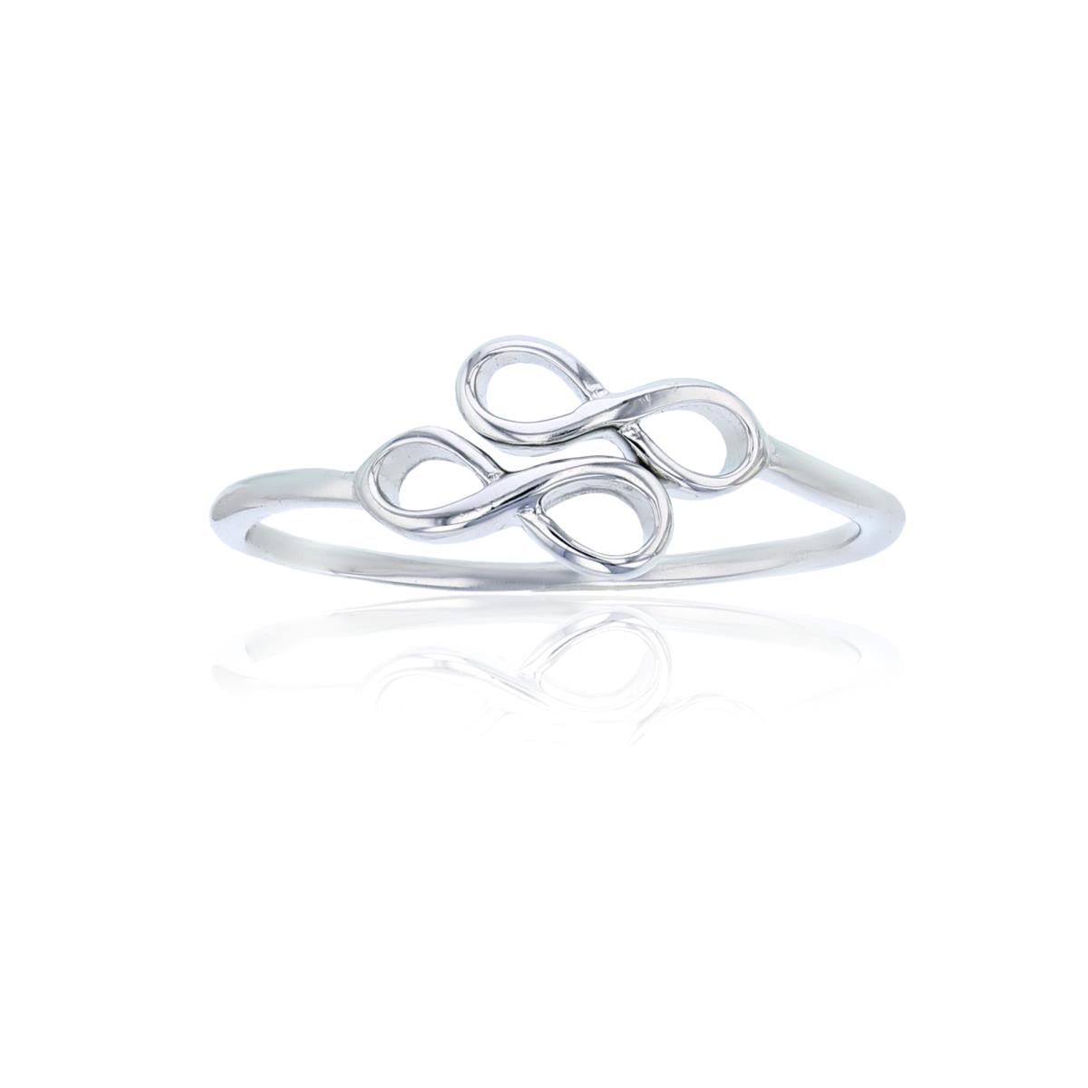 Sterling Silver Rhodium High Polished Infinity Fashion Ring
