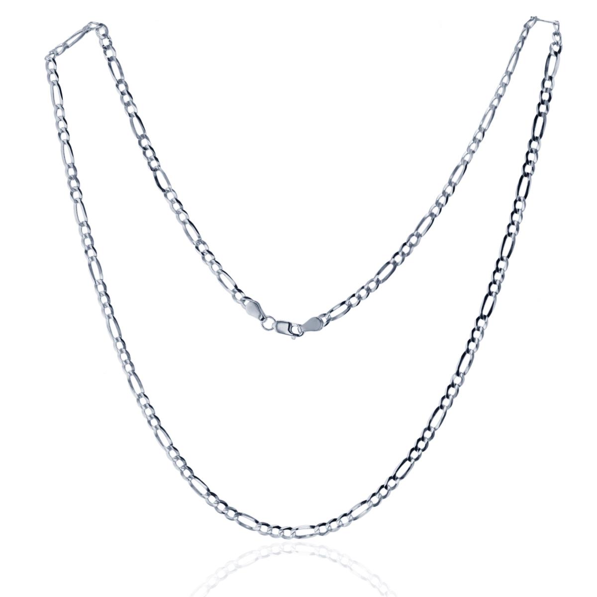 Sterling Silver Silver Plated 4.00mm 18" Classic Figaro Chain