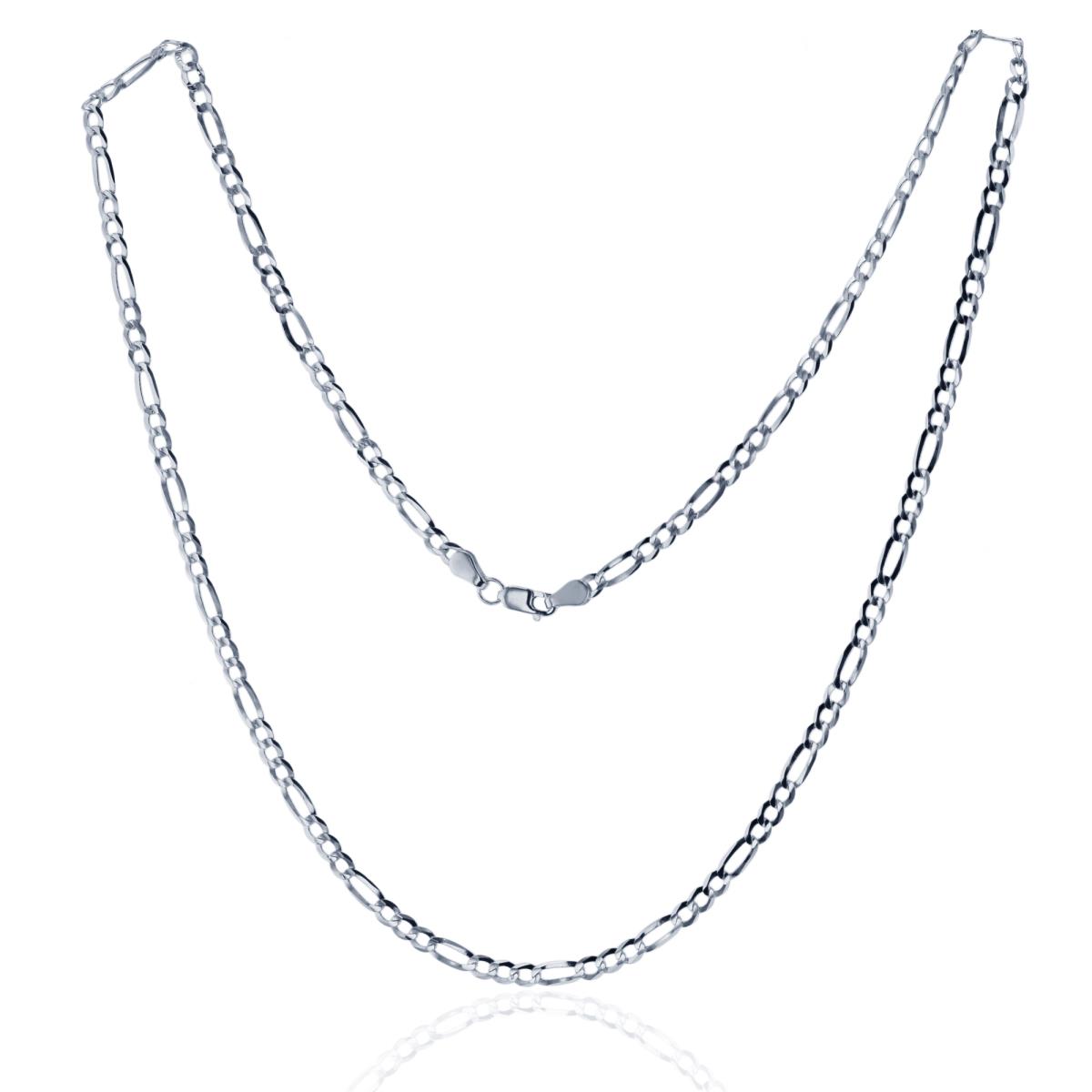 Sterling Silver Silver Plated 9.00mm 24" Classic Figaro Chain