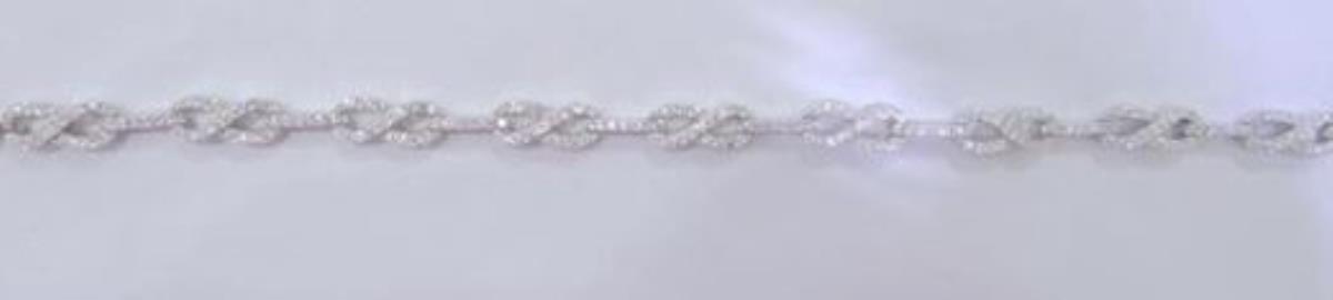Sterling Silver Rhodium Pave Infinity Link Tennis 7.25" + 1" Extender Bracelet