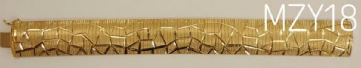Sterling Silver Yellow Diamond Cut Tortoise Shell Pattern 7.5" Bombay Bracelet