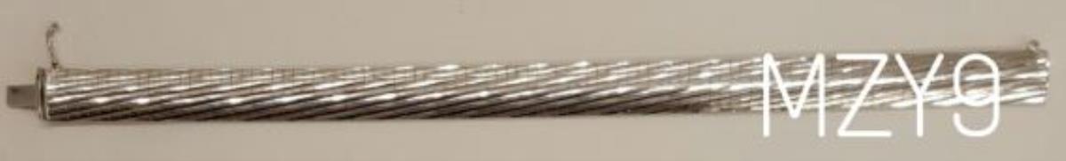 Sterling Silver Rhodium Brushed Diamond Cut 7.75" Bombay Bracelet