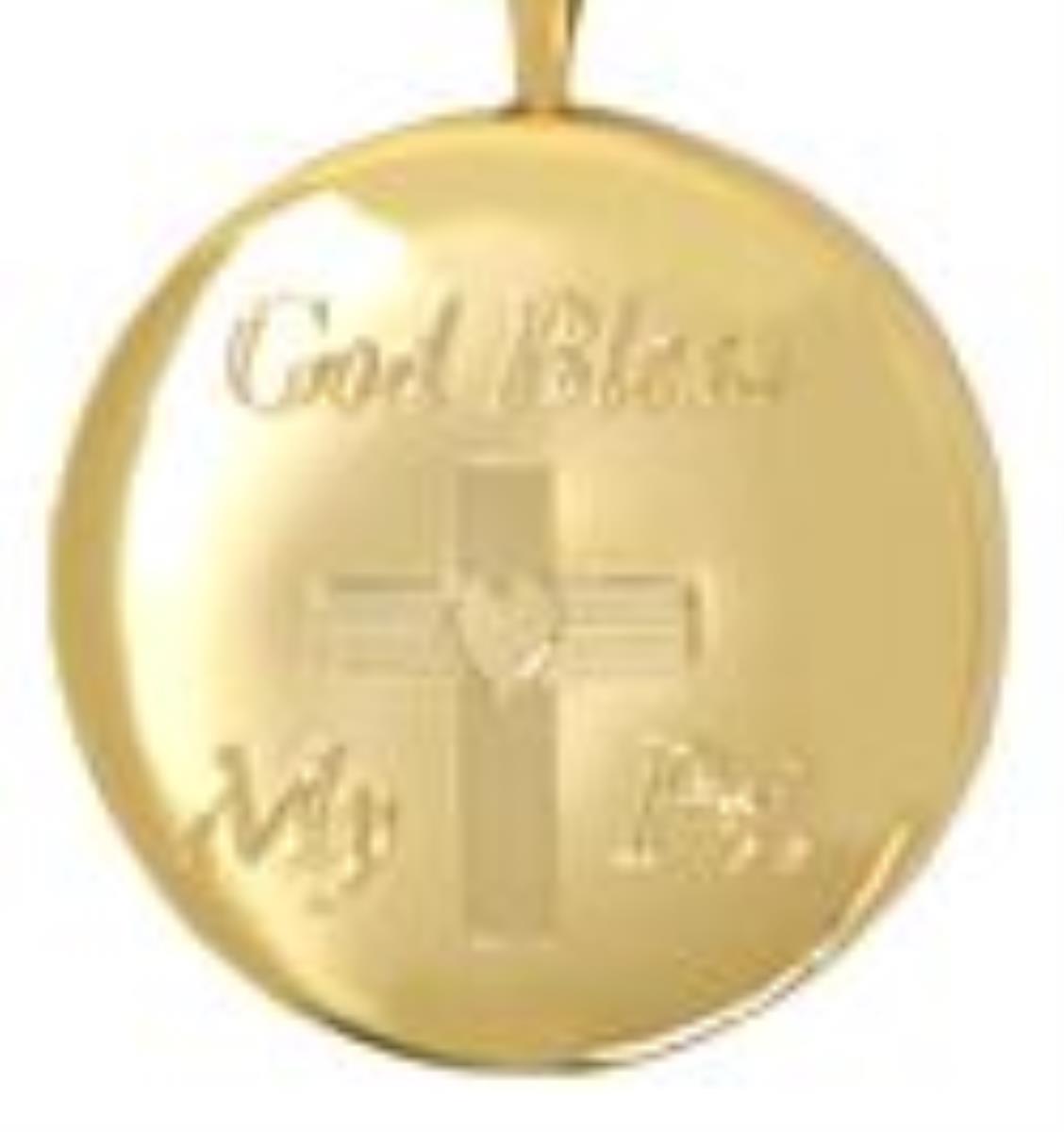 Sterling Silver Rhodium"God Bless My Pet" Memorial Cremation Locket Pendant