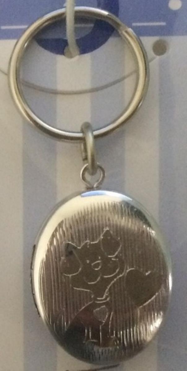 Sterling Silver Rhodium Dog With Heart Pet Collar Locket Pendant