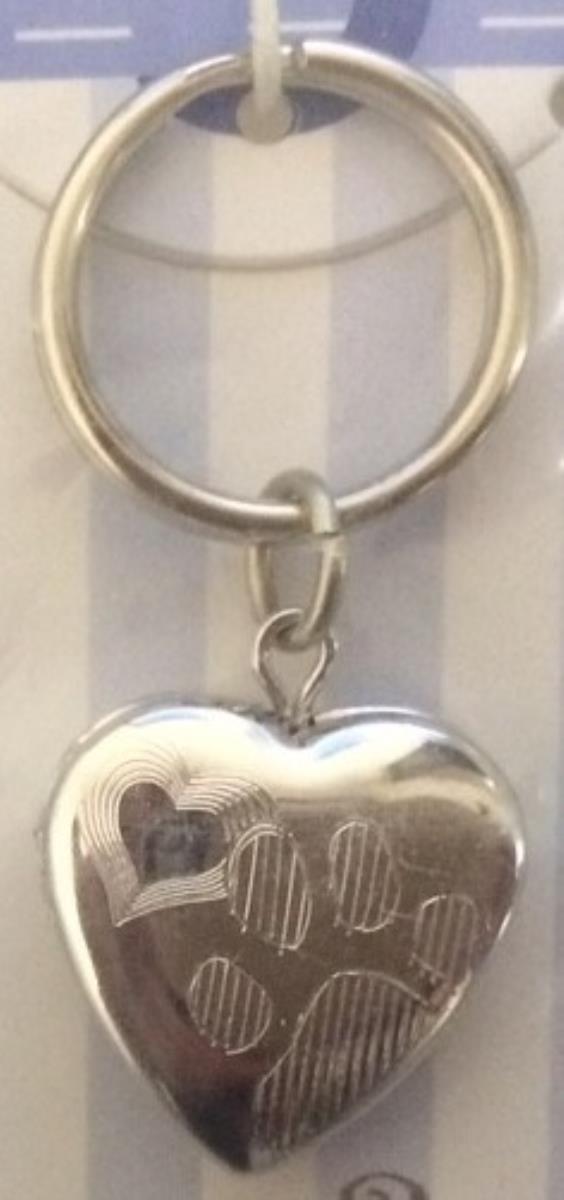Sterling Silver Rhodium Paw With Heart Pet Collar Locket Pendant