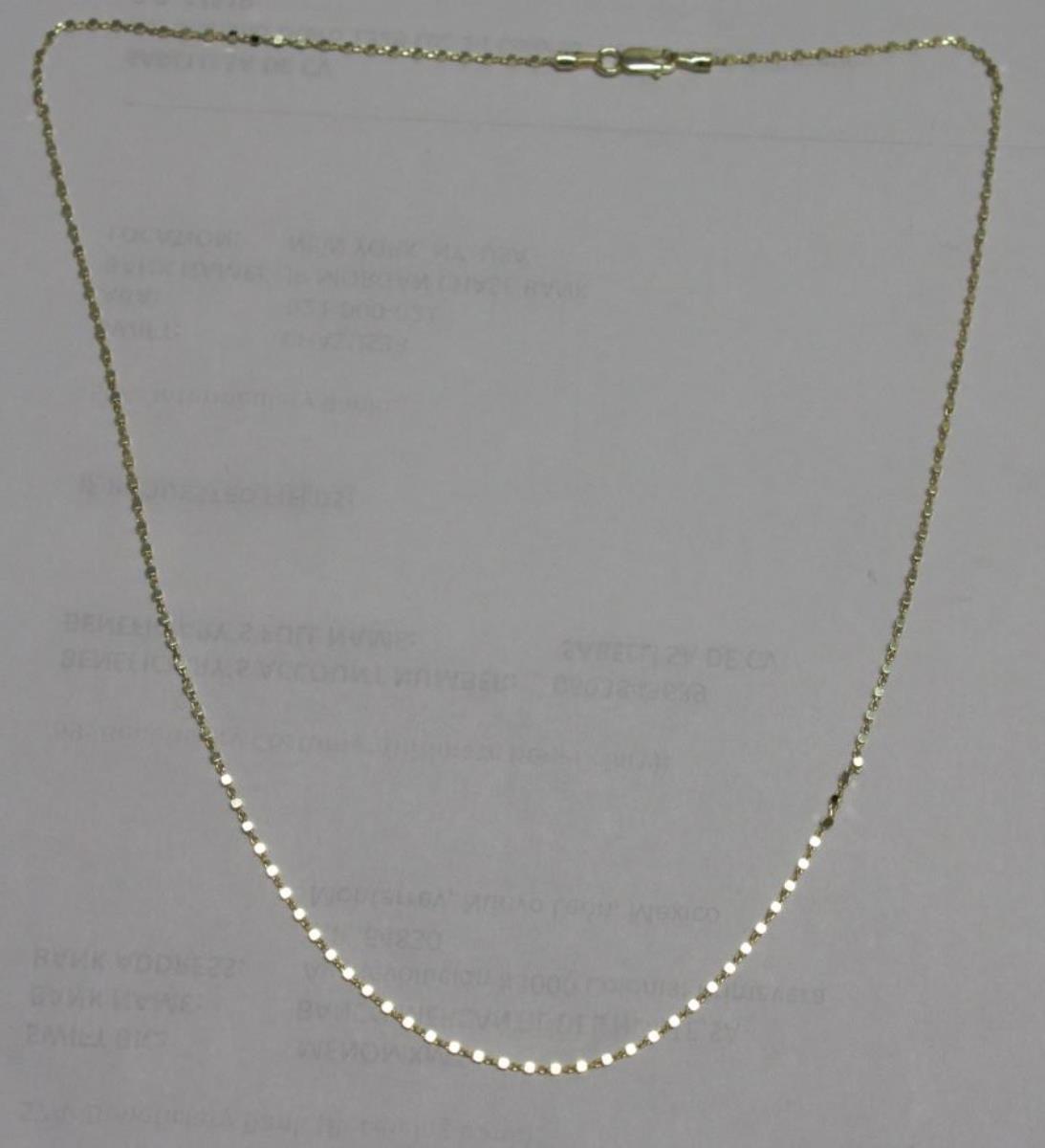 Sterling Silver Yellow 18" 1.10mm Diamond Cut Nugget Chain
