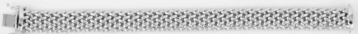 Sterling Silver Rhodium 13.50mm Weave 7.5" Bracelet