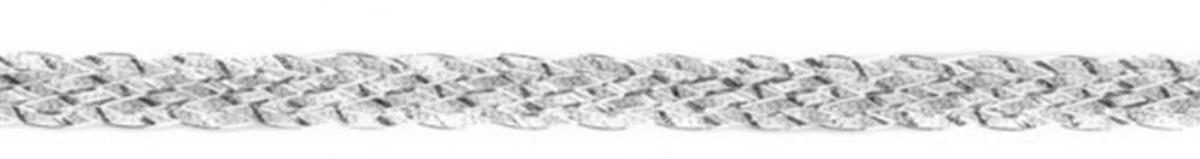 Sterling Silver Rhodium 7.5" 5.00mm DC Braided Herringbone Chain 