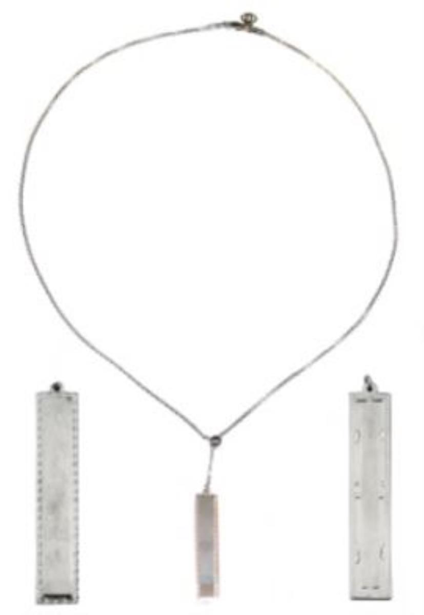 Sterling Silver Rhodium 7.00x40.00mm Rectangle Vertical Bar 18" Necklace