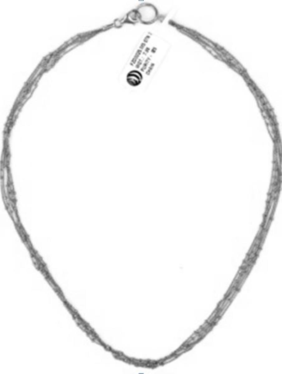 Sterling Silver Rhodium 18" 1.40mm Diamond Cut Nugget 8-Strand Chain