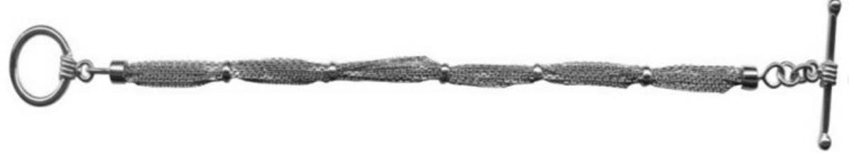 Sterling Silver Rhodium Multi DC Cable Strand 7.25" Bracelet with Toggle Lock