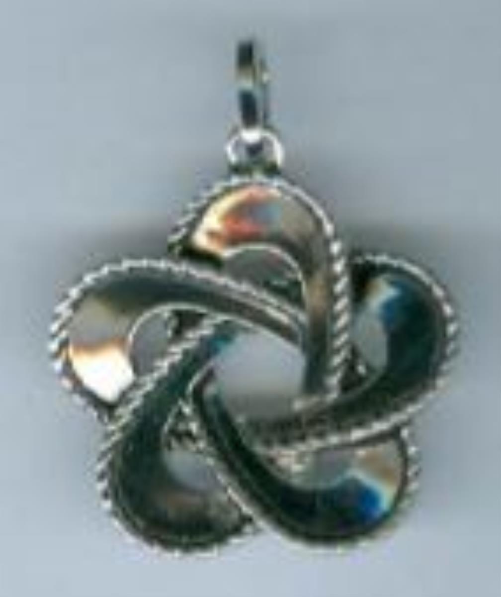 Sterling Silver Rhodium Oxidized (5-Heart) Flower Dangling Pendant