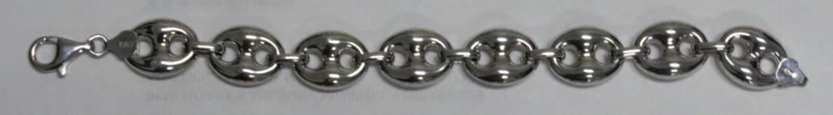 Sterling Silver Rhodium 15.00mm 7.5" Puffy Gucci Link Bracelet