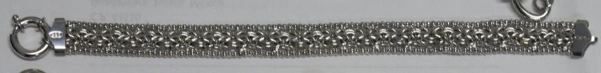 Sterling Silver Rhodium 10.00mm 7.5" Beaded Byzantine Bracelet