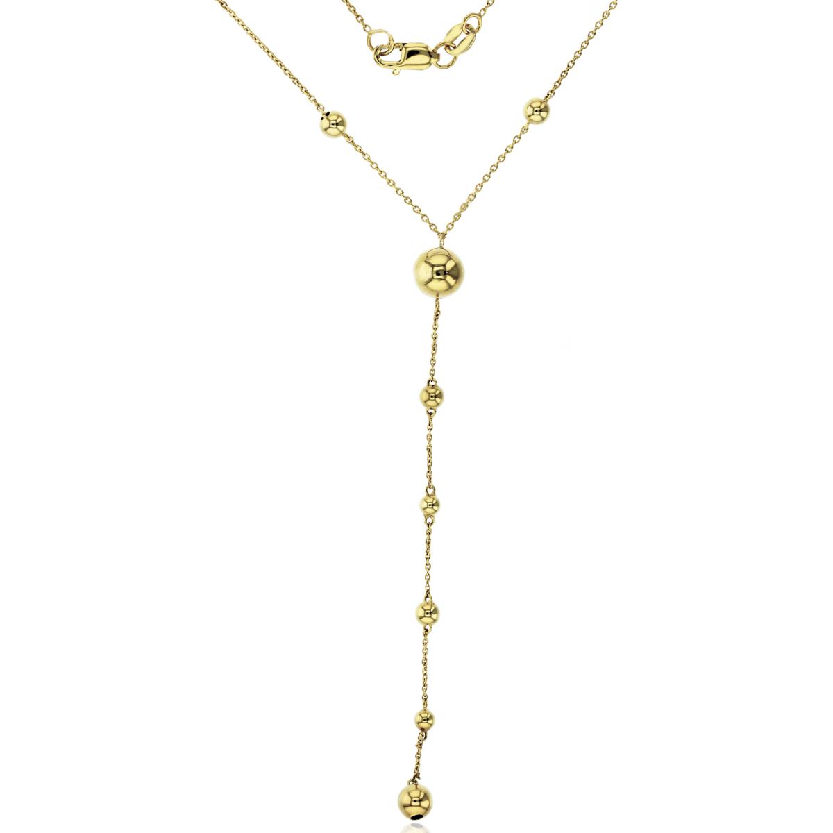 14K Yellow Gold Dangling Ball & Chain 17" Necklace