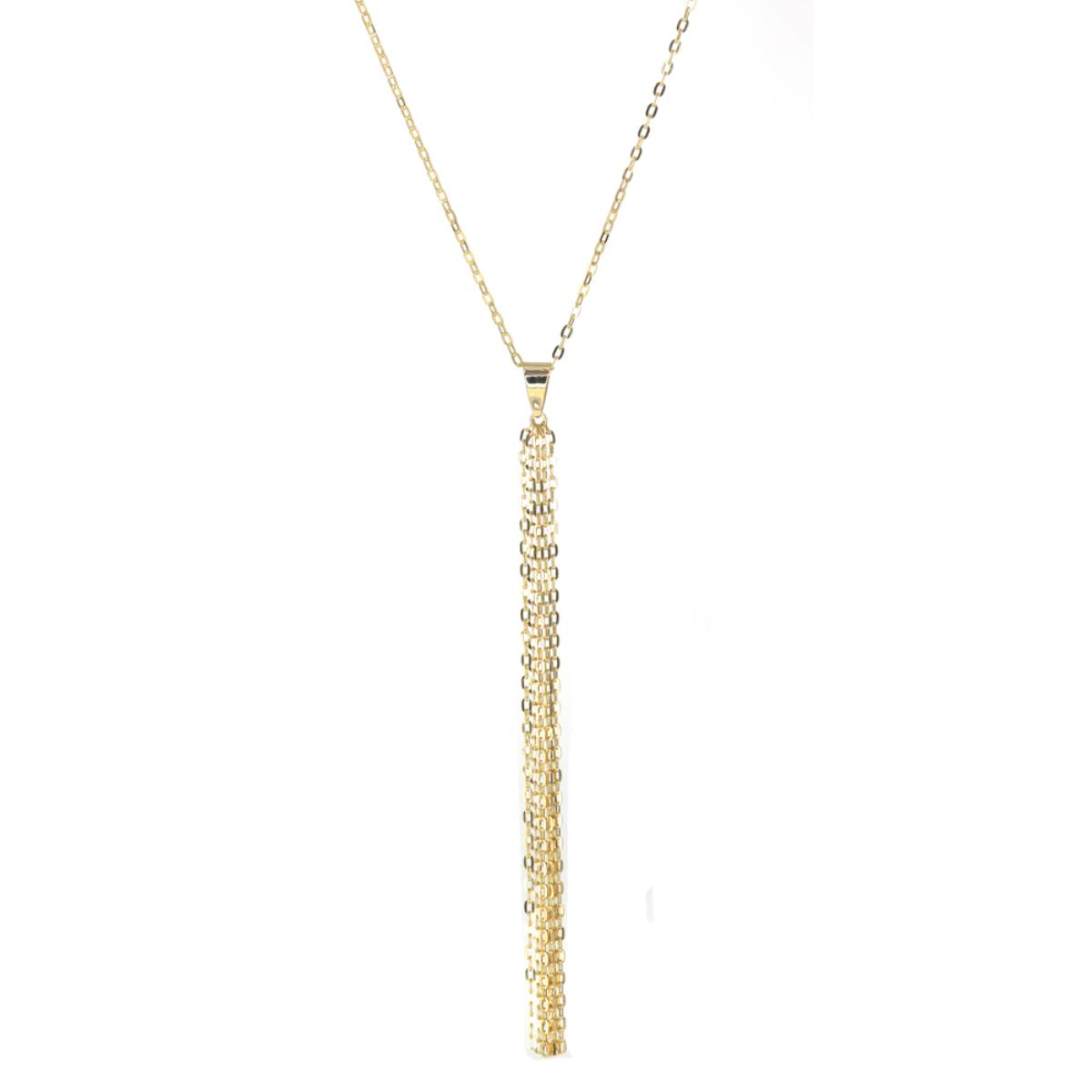 14K Yellow Gold 7-Strand Tassel 17" Chain Necklace