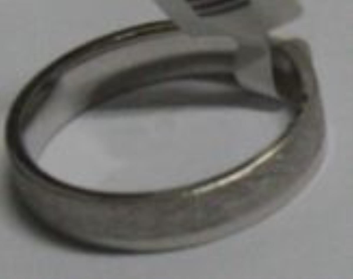 Sterling Silver Rhodium 4.50mm Textured High-Polished Strip Men's Band Ring