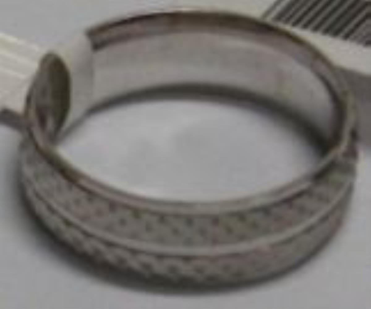 Sterling Silver Rhodium High Polished & Diamond Cut 7.00mm Zig Zag Men's Band Ring