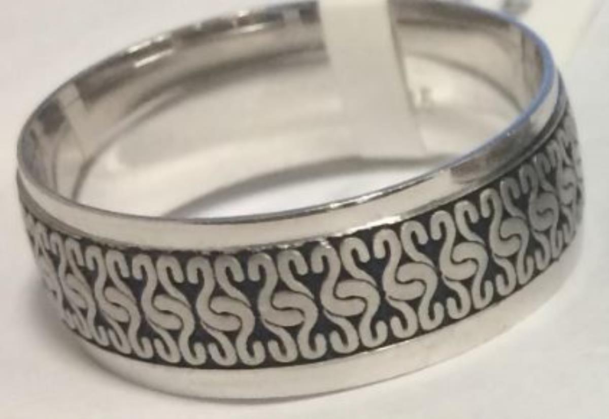 Sterling Silver Rhodium 8.15mm Intertwined 