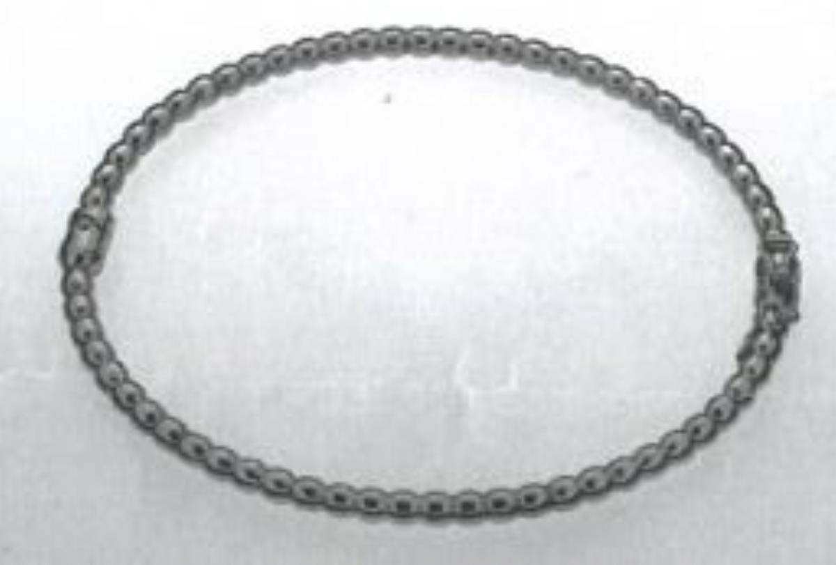Sterling Silver Rhodium 3.00mm "Beaded" Bangle Bracelet