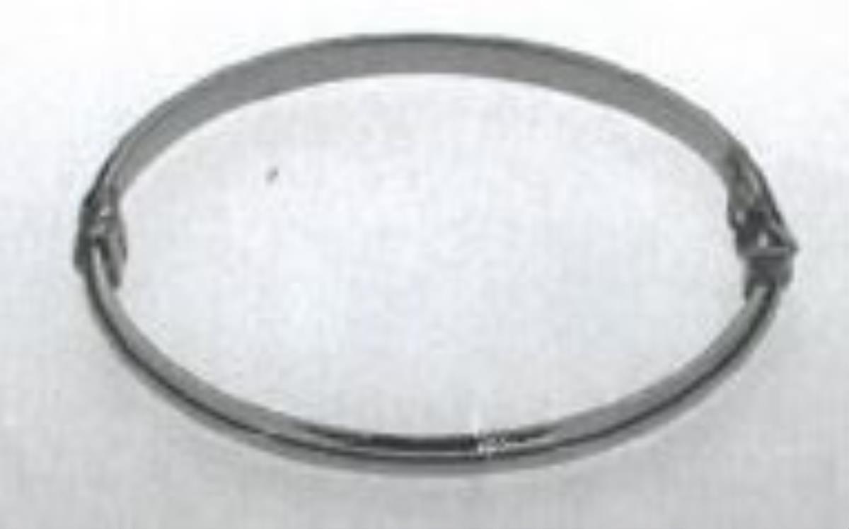 Sterling Silver Rhodium 3.70mm High Polished Children's Bangle Bracelet