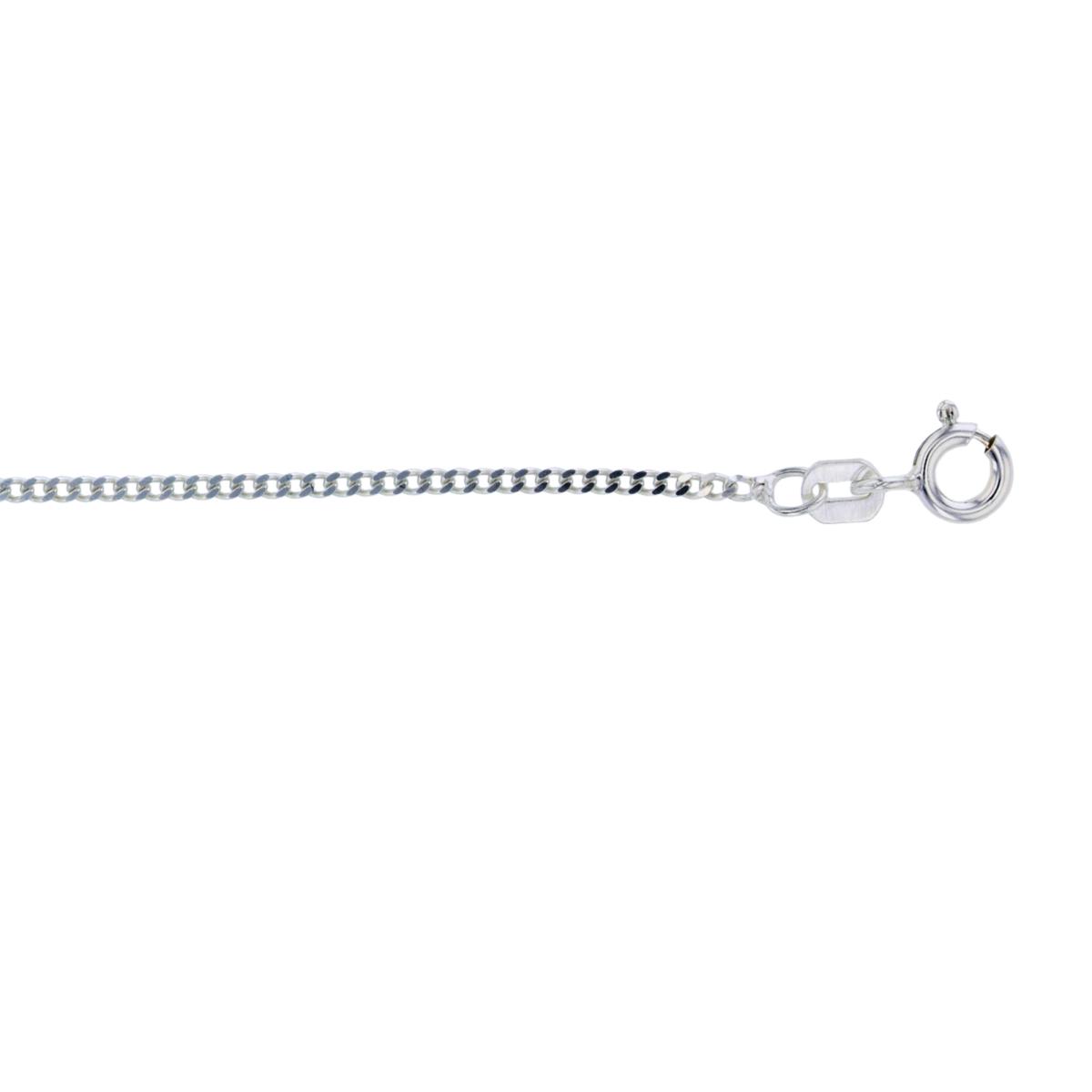 Sterling Silver Silver-Plated Ecoat 1.35mm DC 040 Curb 8" Chain Bracelet