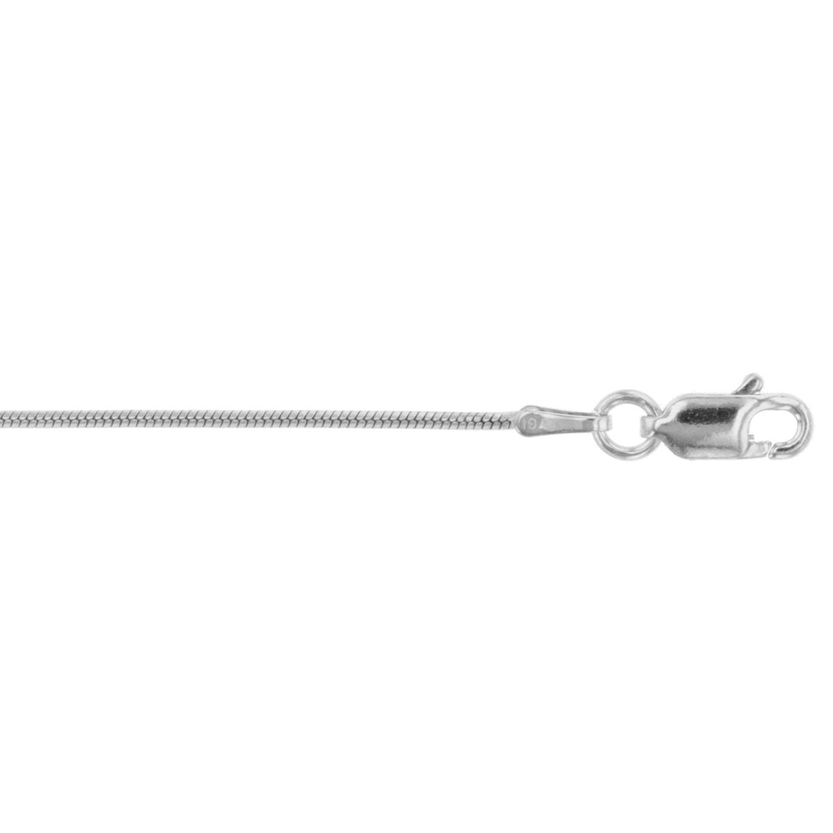 Sterling Silver Silver-Plated Ecoat 1.00mm 025 Round Snake 16" Basic Chain